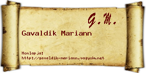 Gavaldik Mariann névjegykártya